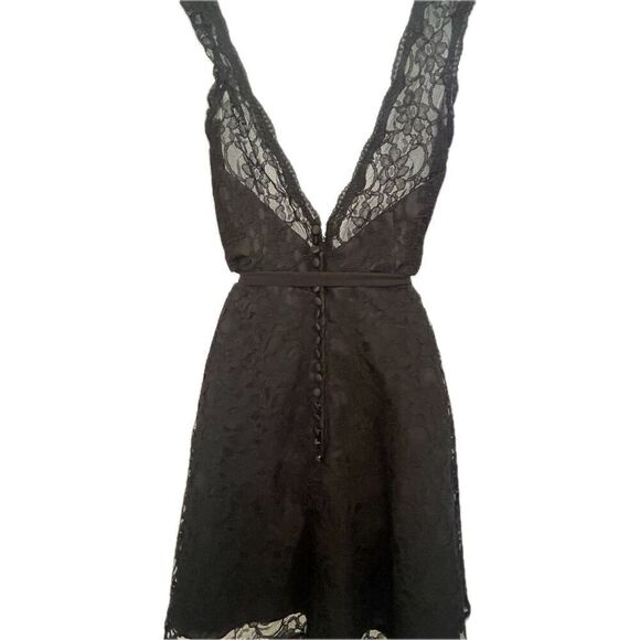 Vintage y2k Morí Lee Black Lace Dress Size M - Picture 8 of 8